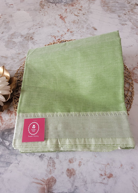 Sage Green Mangalgiri Cotton Saree- Andhra