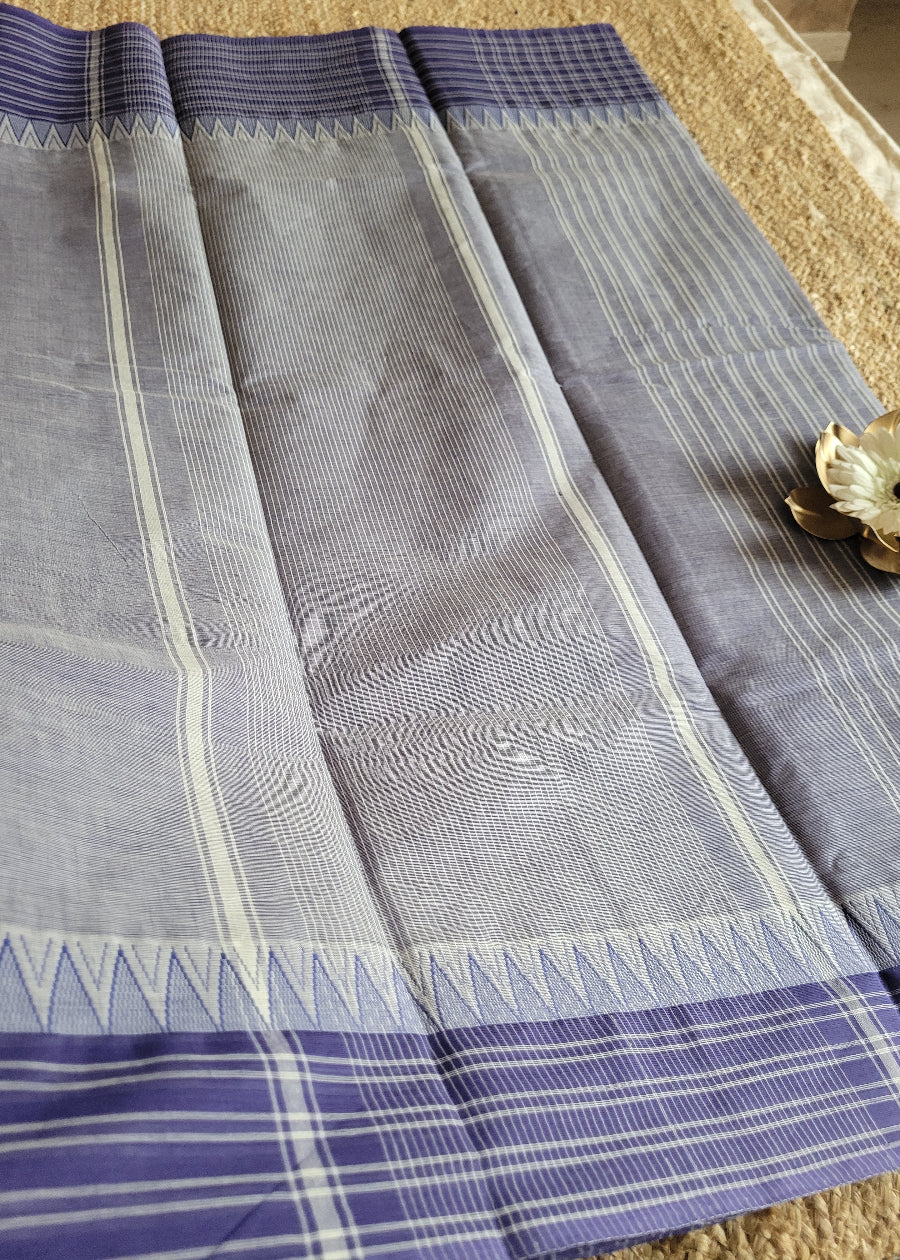 Light And Dark Violet Mangalgiri cotton Saree- Andhra