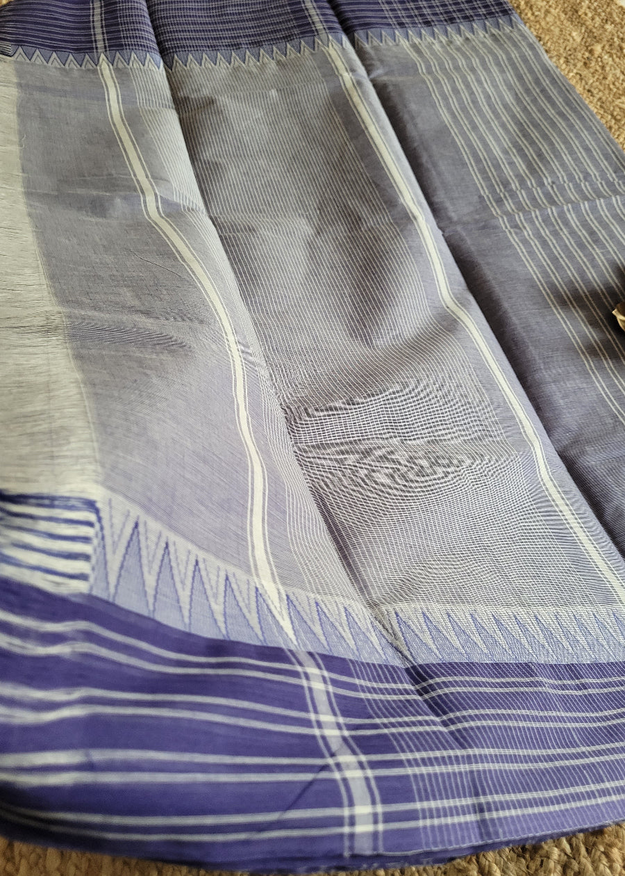 Light And Dark Violet Mangalgiri cotton Saree- Andhra