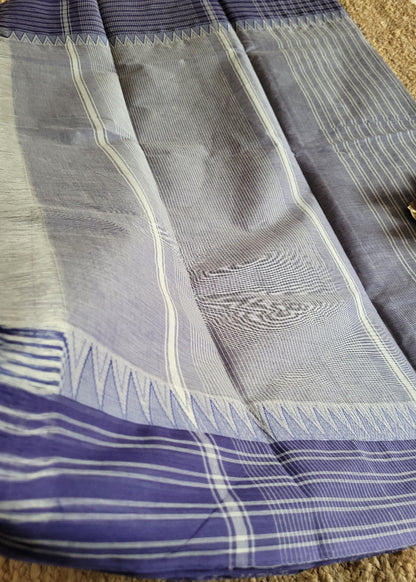Light And Dark Violet Mangalgiri cotton Saree- Andhra