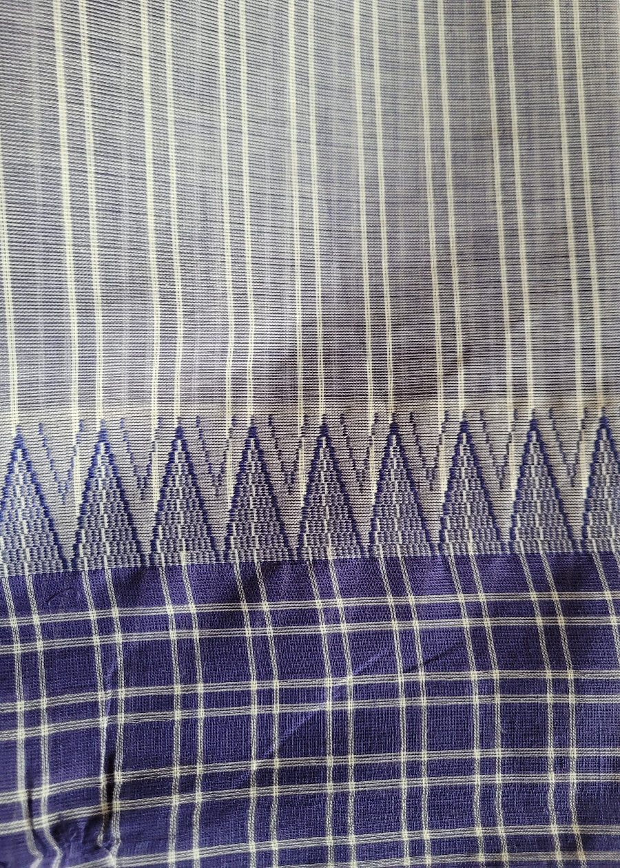 Light And Dark Violet Mangalgiri cotton Saree- Andhra