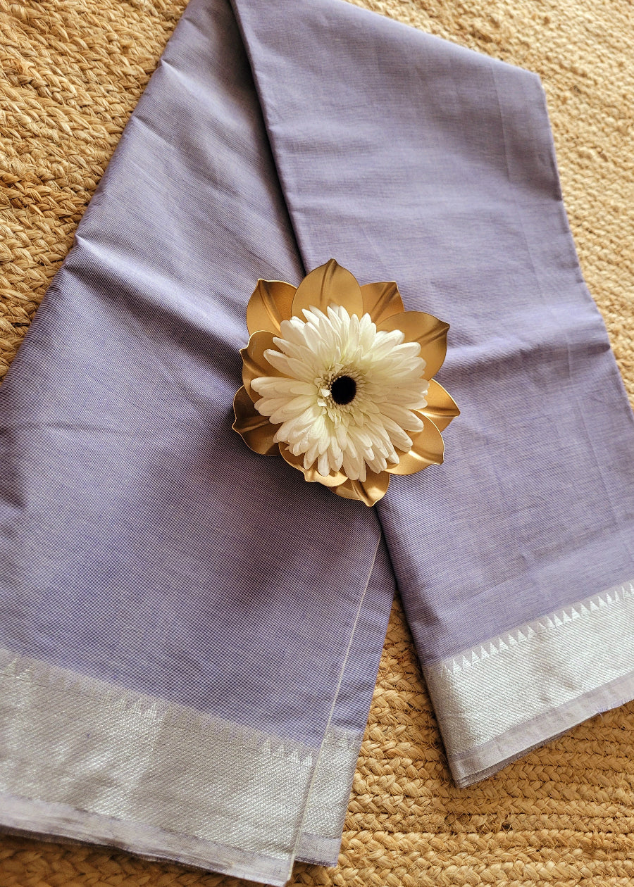 Lavender Colour Mangalgiri Cotton Saree- Andhra
