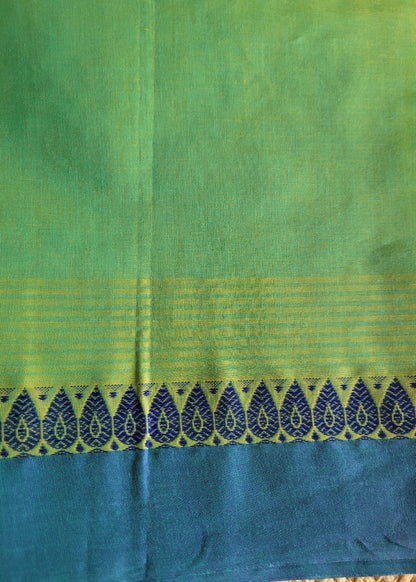 Negamam Cotton Saree In Green And Blue- TN