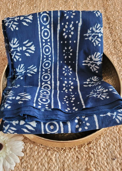 Indigo Pure Cotton Saree-Jaipur