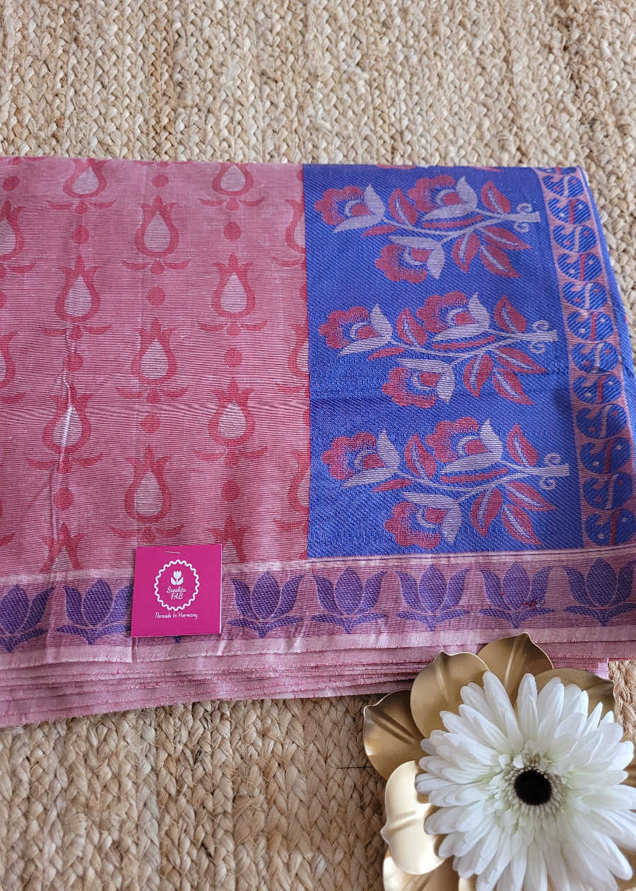 Negamam Cotton Saree in Pink And Violet- TN