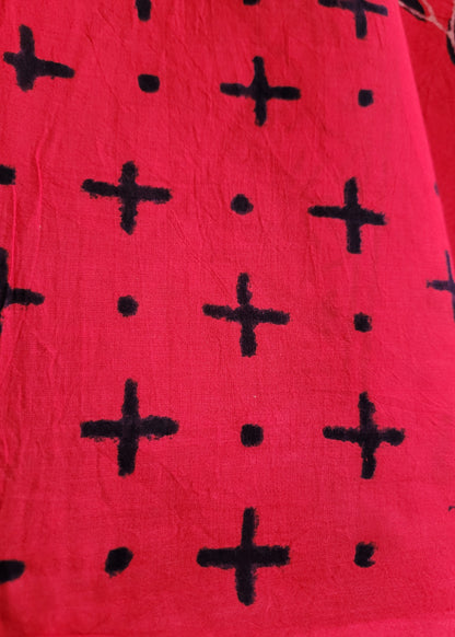 Red Pure Cotton Saree- Jaipur