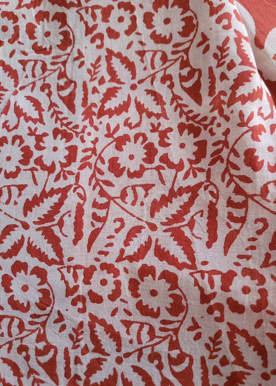 Black And Red Pure Cotton Saree- Jaipur