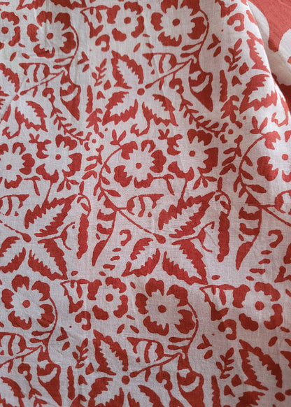 Black And Red Pure Cotton Saree- Jaipur