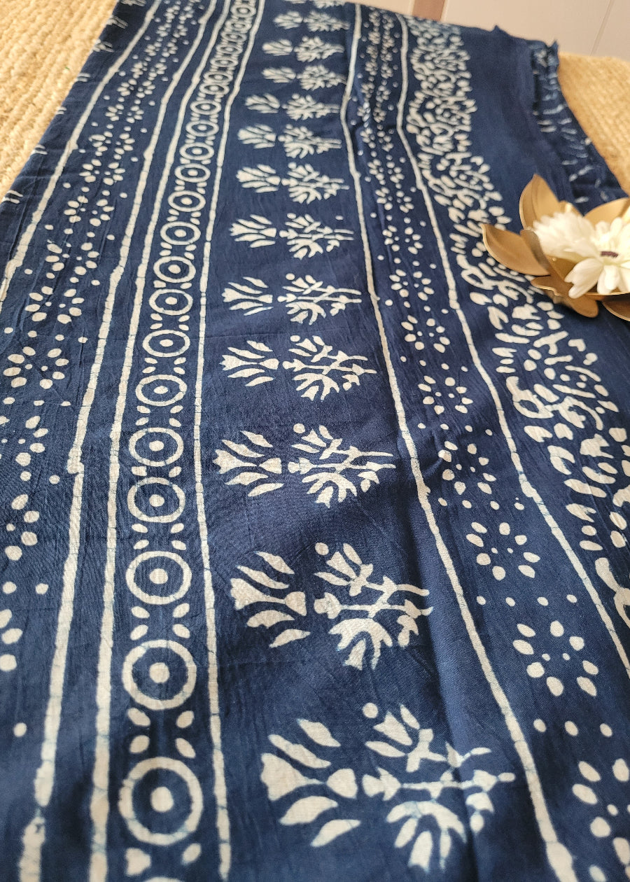 Indigo Pure Cotton Saree-Jaipur
