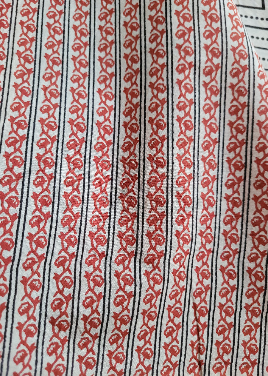 Black And Red Pure cotton Saree- Jaipur