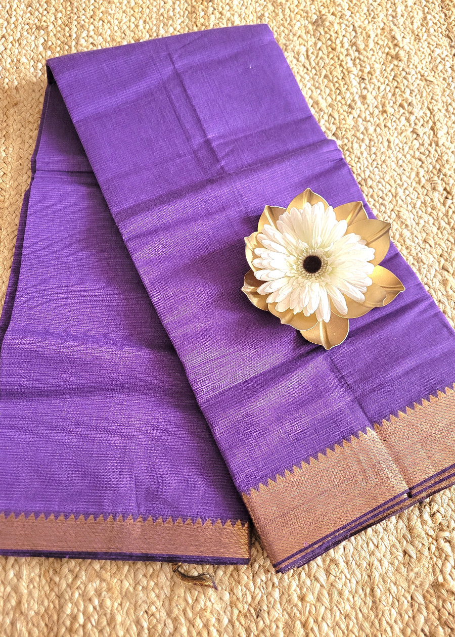 Mangalgiri Cotton Saree In Violet Colour- Andhra