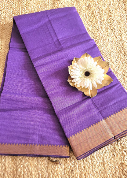 Mangalgiri Cotton Saree In Violet Colour- Andhra