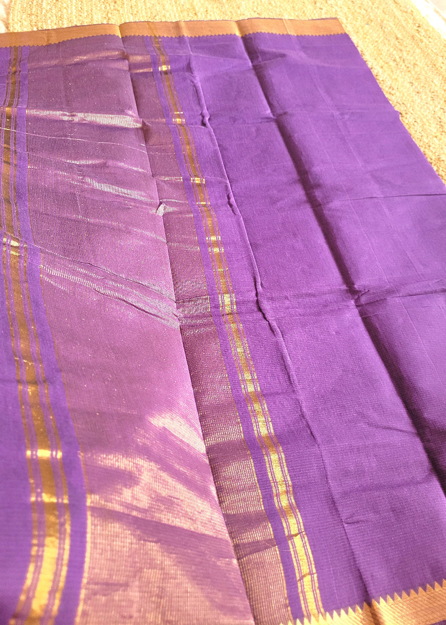 Mangalgiri Cotton Saree In Violet Colour- Andhra