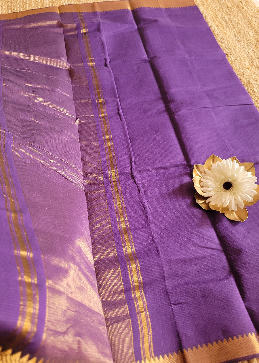 Mangalgiri Cotton Saree In Violet Colour- Andhra