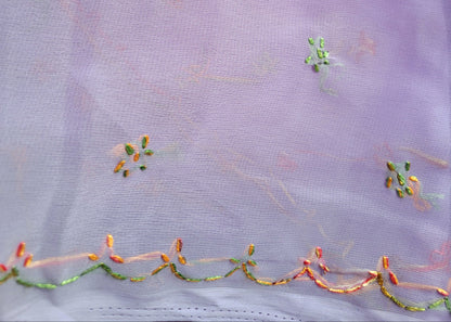 Violet Chiffon chikankari Saree-UP