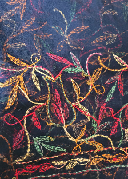 Black Georgette Chikankari Saree-UP