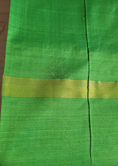 Fuchsia Pink and Leaf Green Silk Cotton Saree-TN