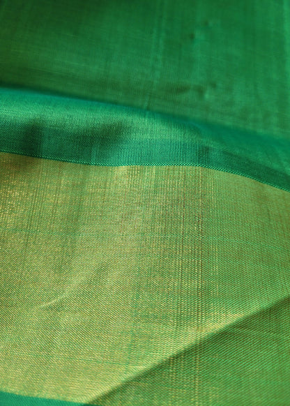 Maroon And Green Silk Cotton Saree- TN