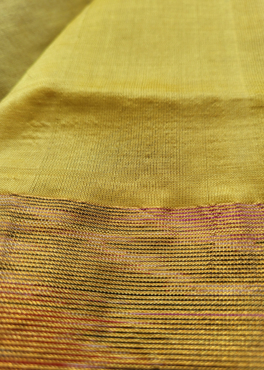 Checked Design Royal Blue And Yellow Silk Cotton Saree-TN