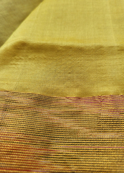 Checked Design Royal Blue And Yellow Silk Cotton Saree-TN