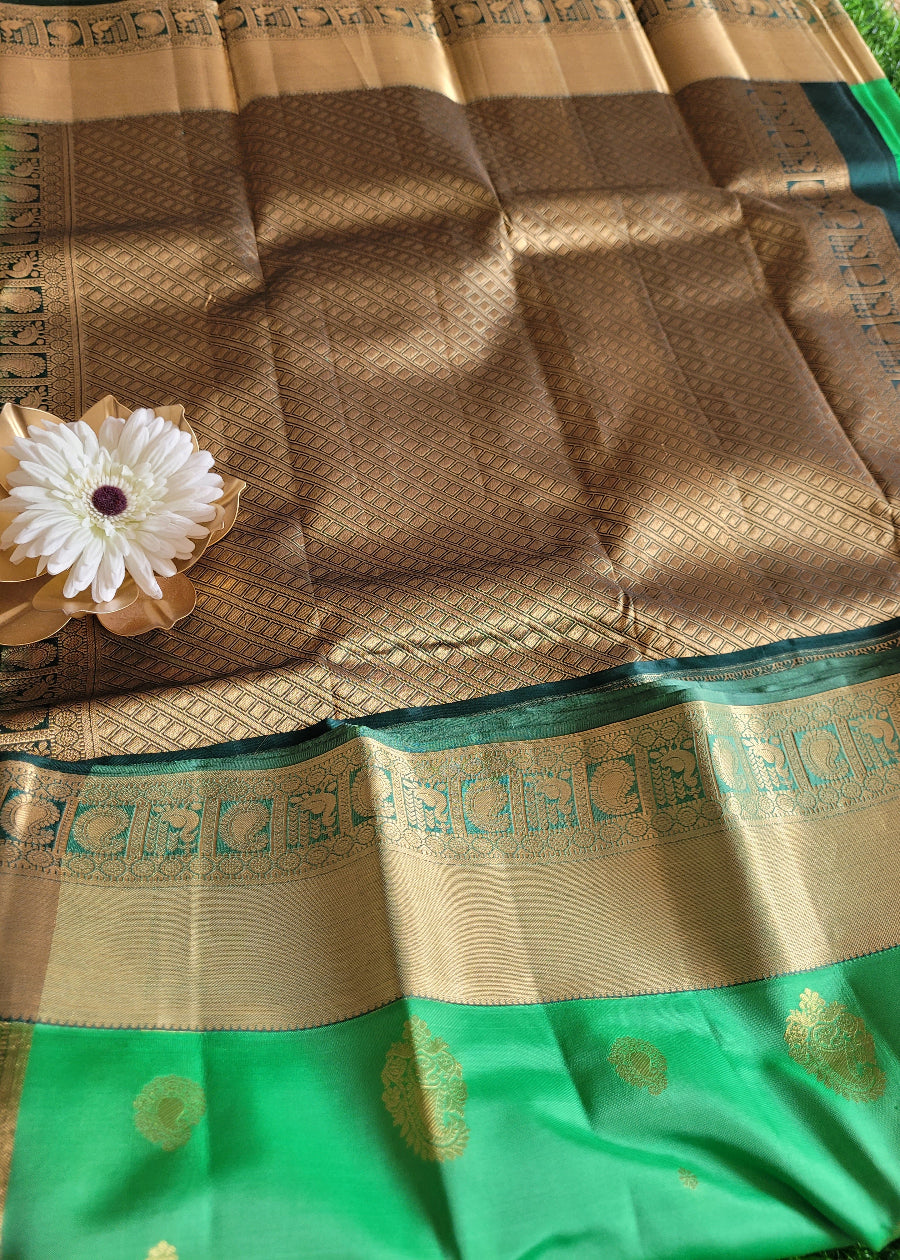 Green Kanchipuram  Silk Saree - TN