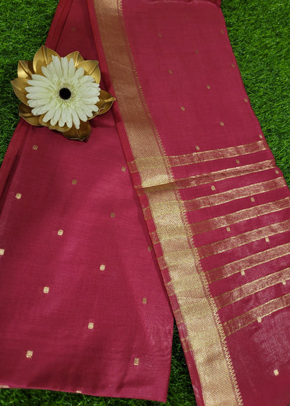 Majenta Semi Munga Silk Saree- Bengal