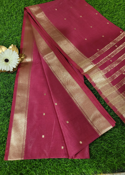 Majenta Semi Munga Silk Saree- Bengal