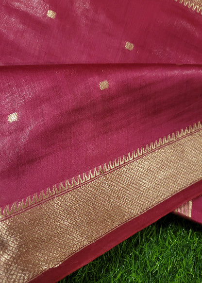 Majenta Semi Munga Silk Saree- Bengal