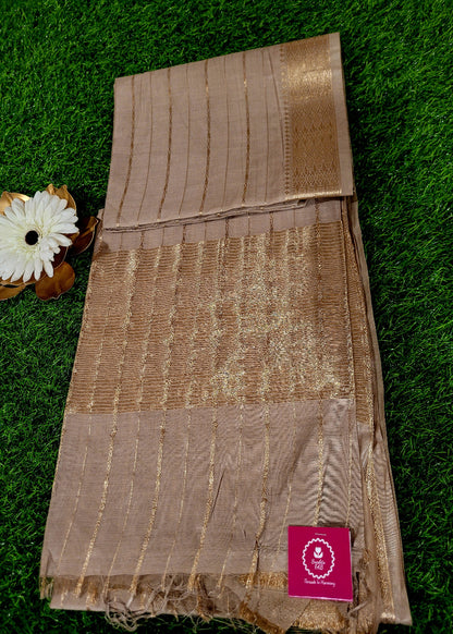 Golden Beige Semi Silk Saree- Bhagalpur