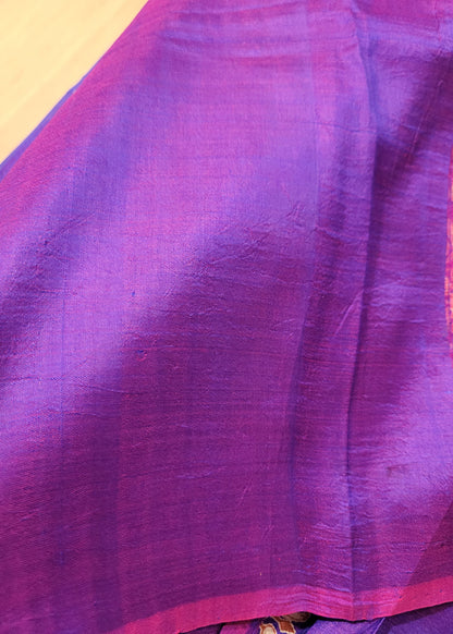 Purple Bishnupuri Pure Silk Saree - Bengal