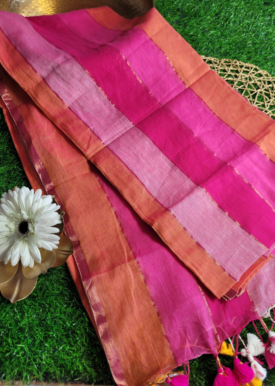 Rankart Design Soft Mul Cotton Saree- Bengal