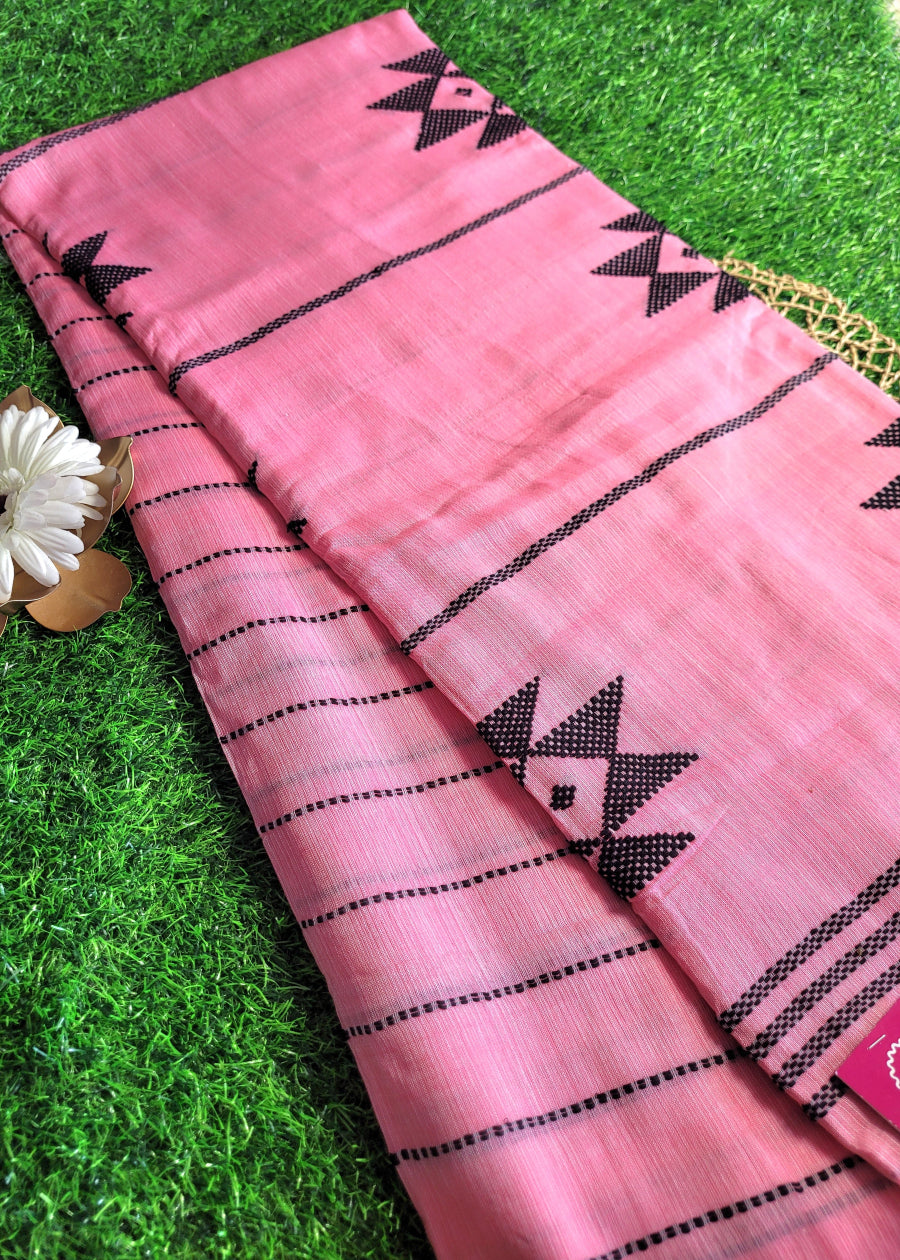 Light Pink Soft Cotton Saree-Bengal