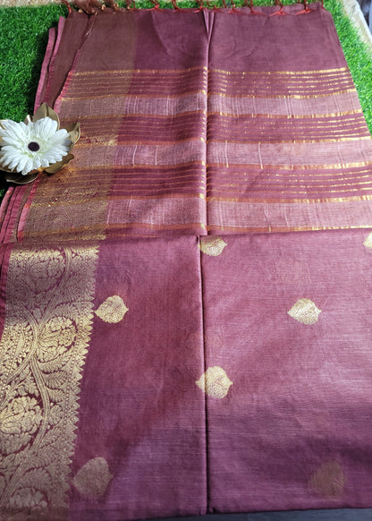 Onion Colour Semi Munga Silk -Bengal