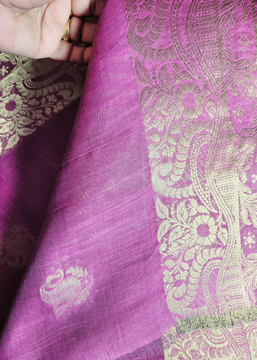 Onion Colour Semi Munga Silk -Bengal