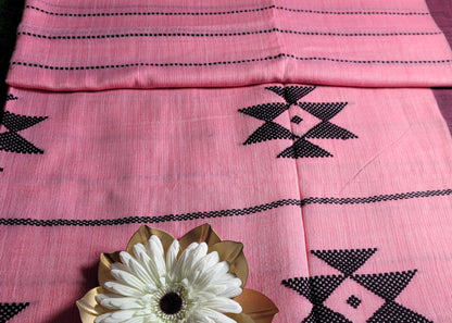 Light Pink Soft Cotton Saree-Bengal