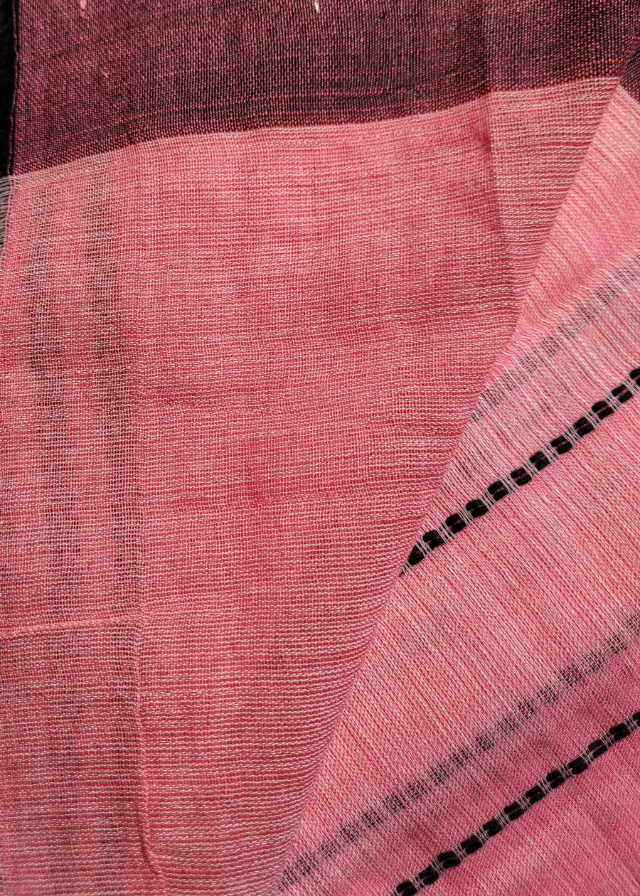 Light Pink Soft Cotton Saree-Bengal