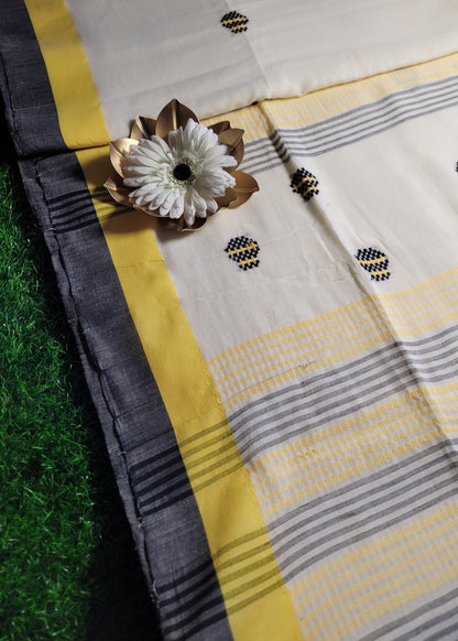 Offwhite Cotton Mix Saree- Bengal