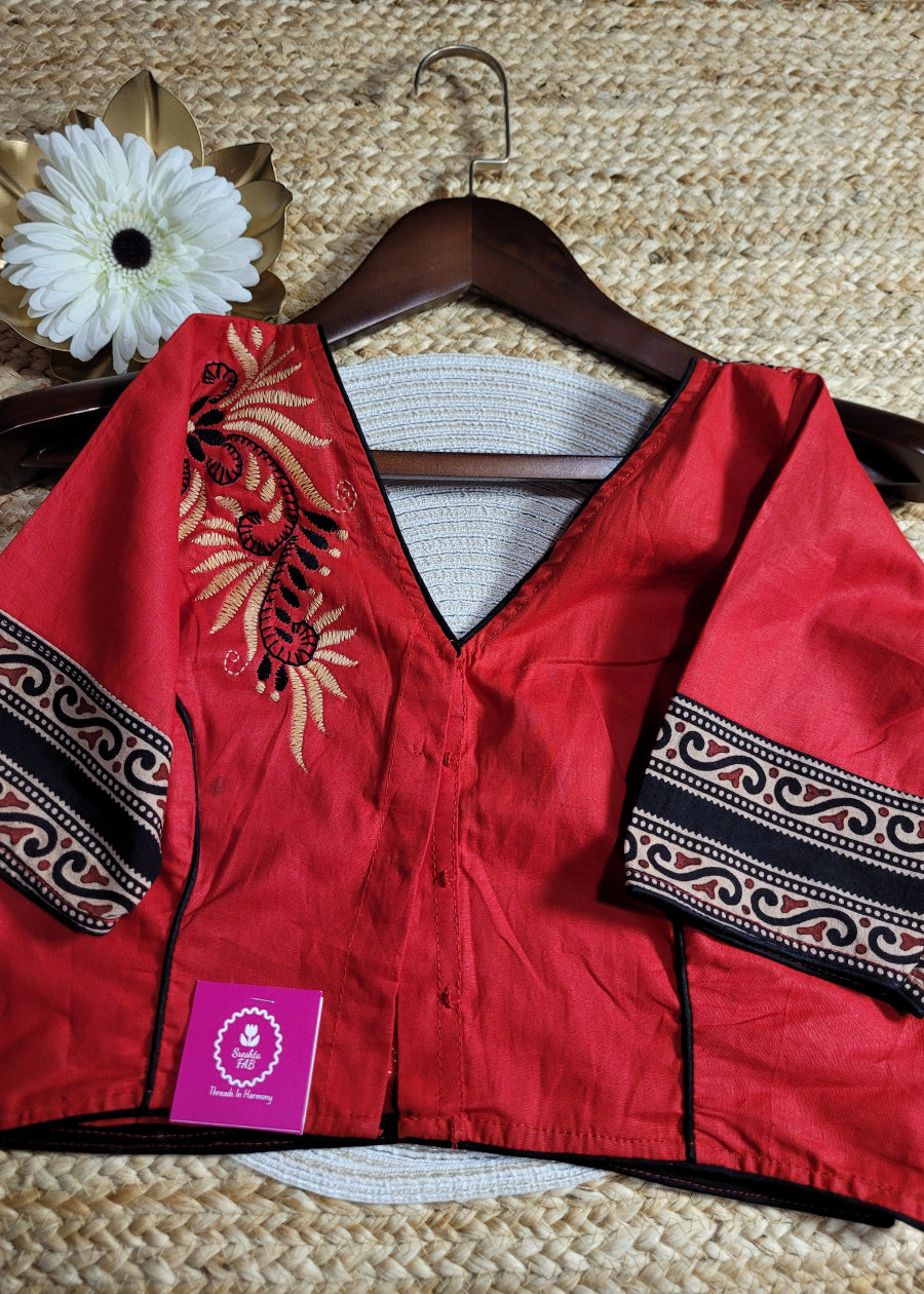 Red And Black Blouse - Size 40