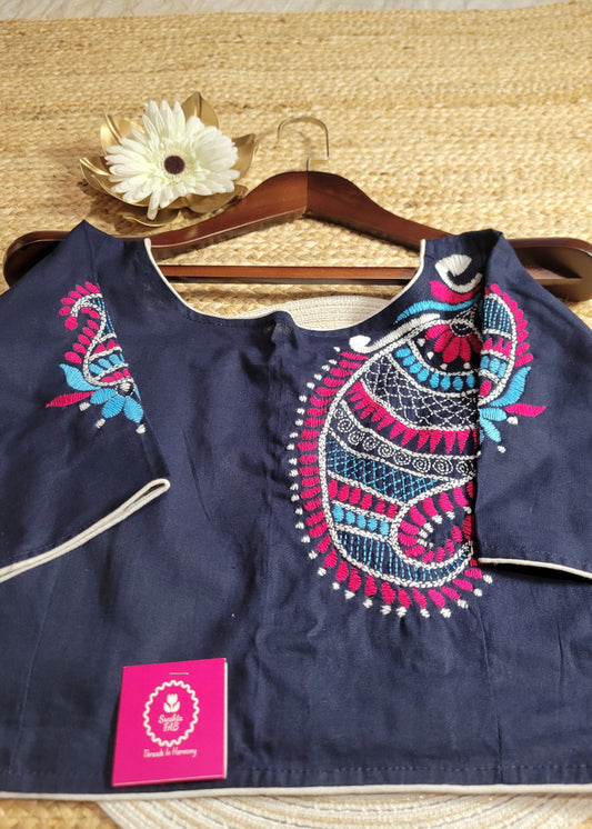 Navy Blue Blouse- Size 40