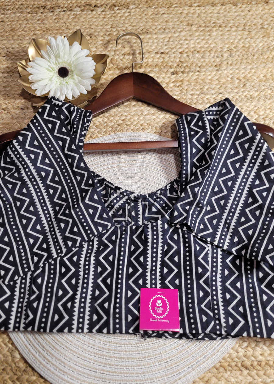 Black and White Blouse - Size 38