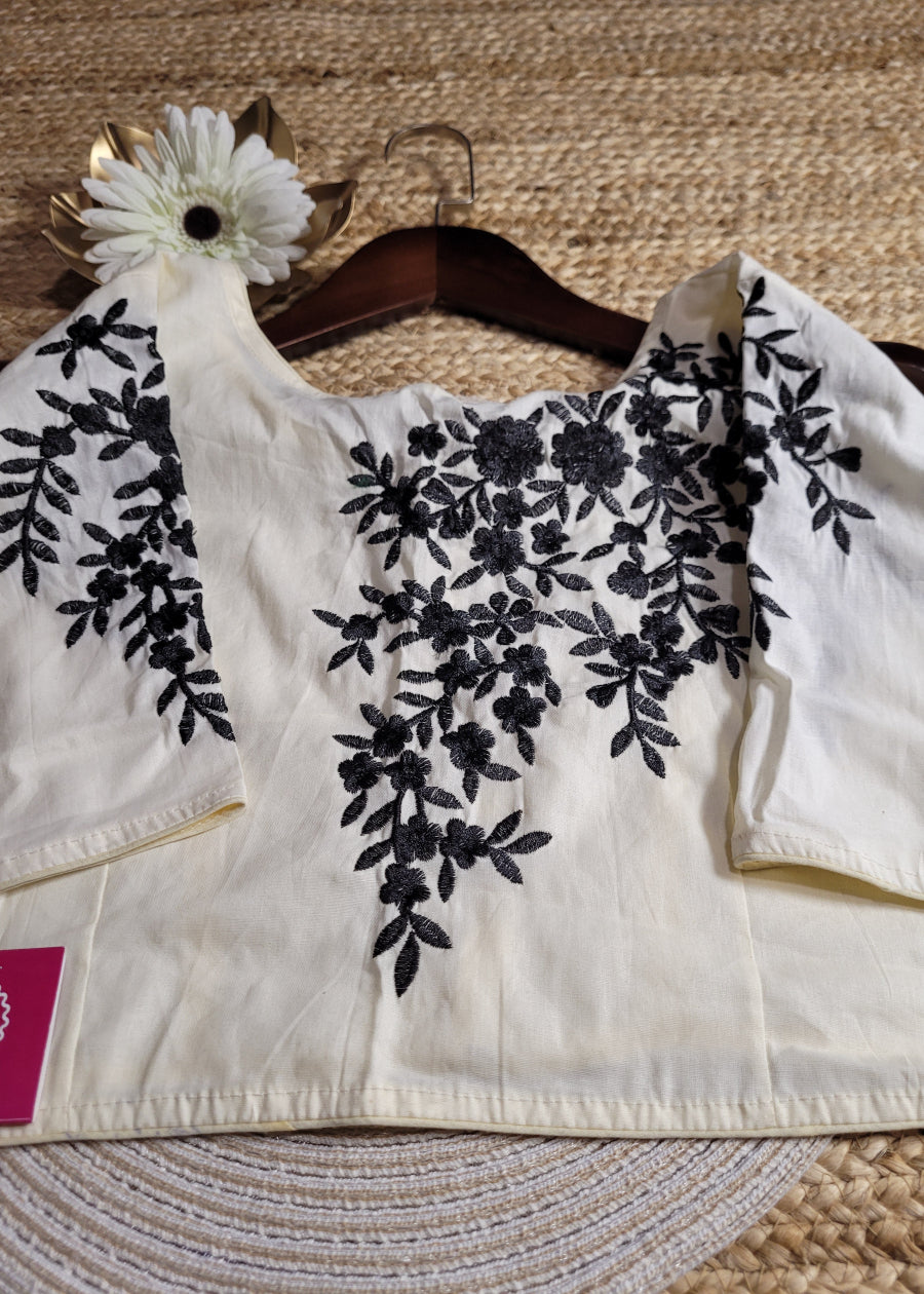 Offwhite And Black Blouse- Size 42