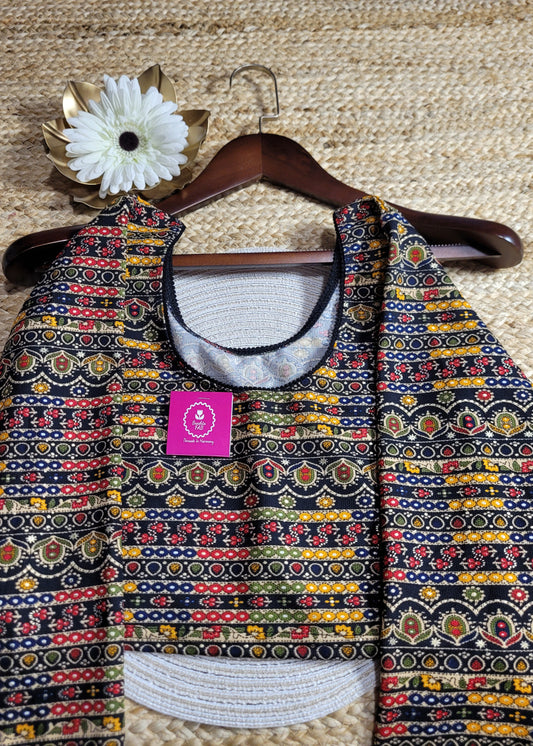 Threeforth Sleeve Multi Coloured Blouse - Size 36
