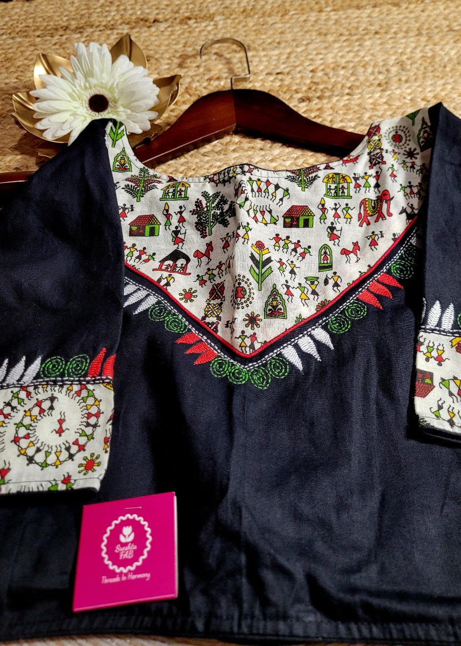 Black Highneck Blouse- Size 42