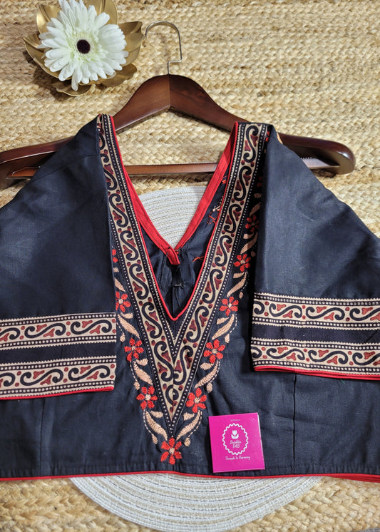 Black And Red Ready To Wear Blouse- Size 40