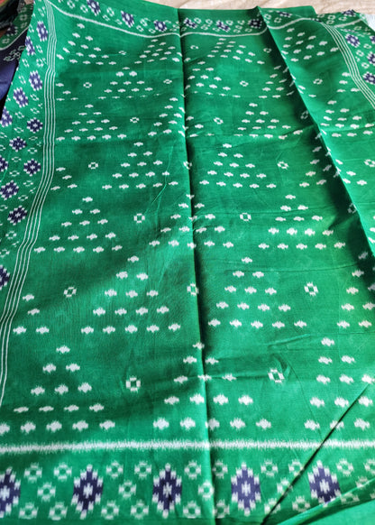 Green and Blue Cotton Saree- Andhra
