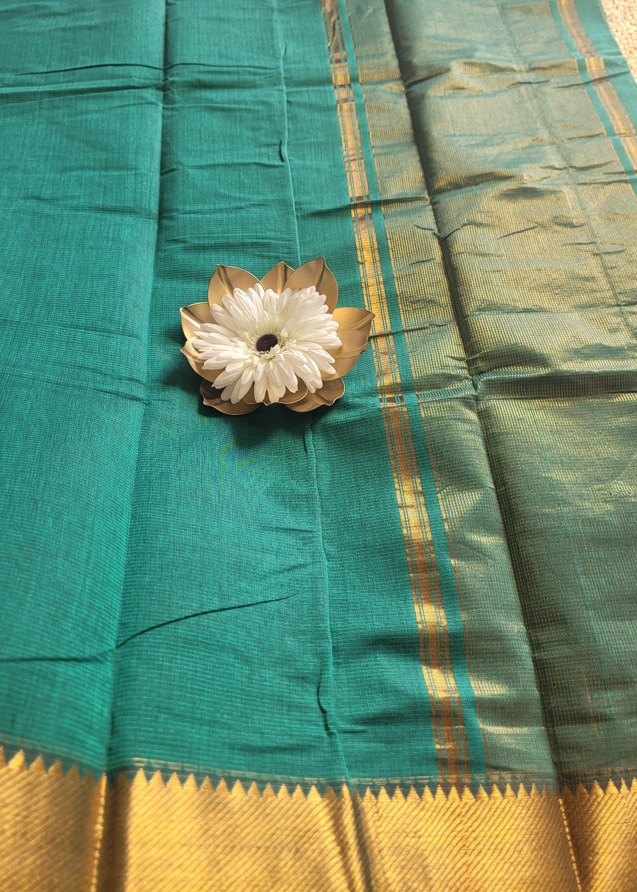 Rama Green Mangalgiri Cotton Saree- Andhra