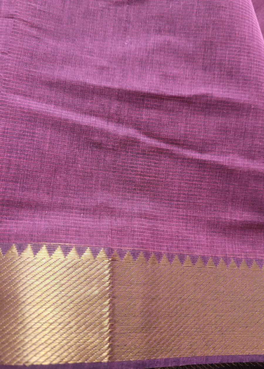 Mauve Pink Mangalgiri Cotton Saree- Andhra