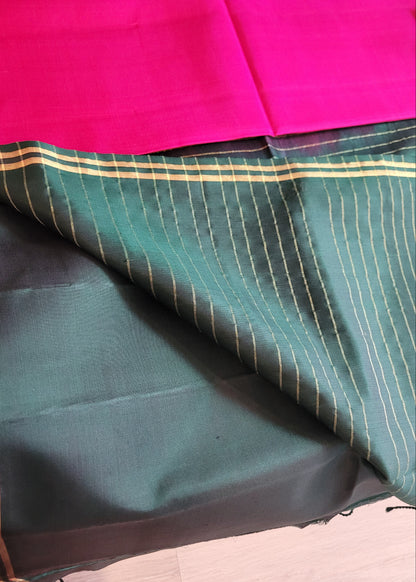 Rani Pink And Green Kanchipuram  Silk Saree - TN