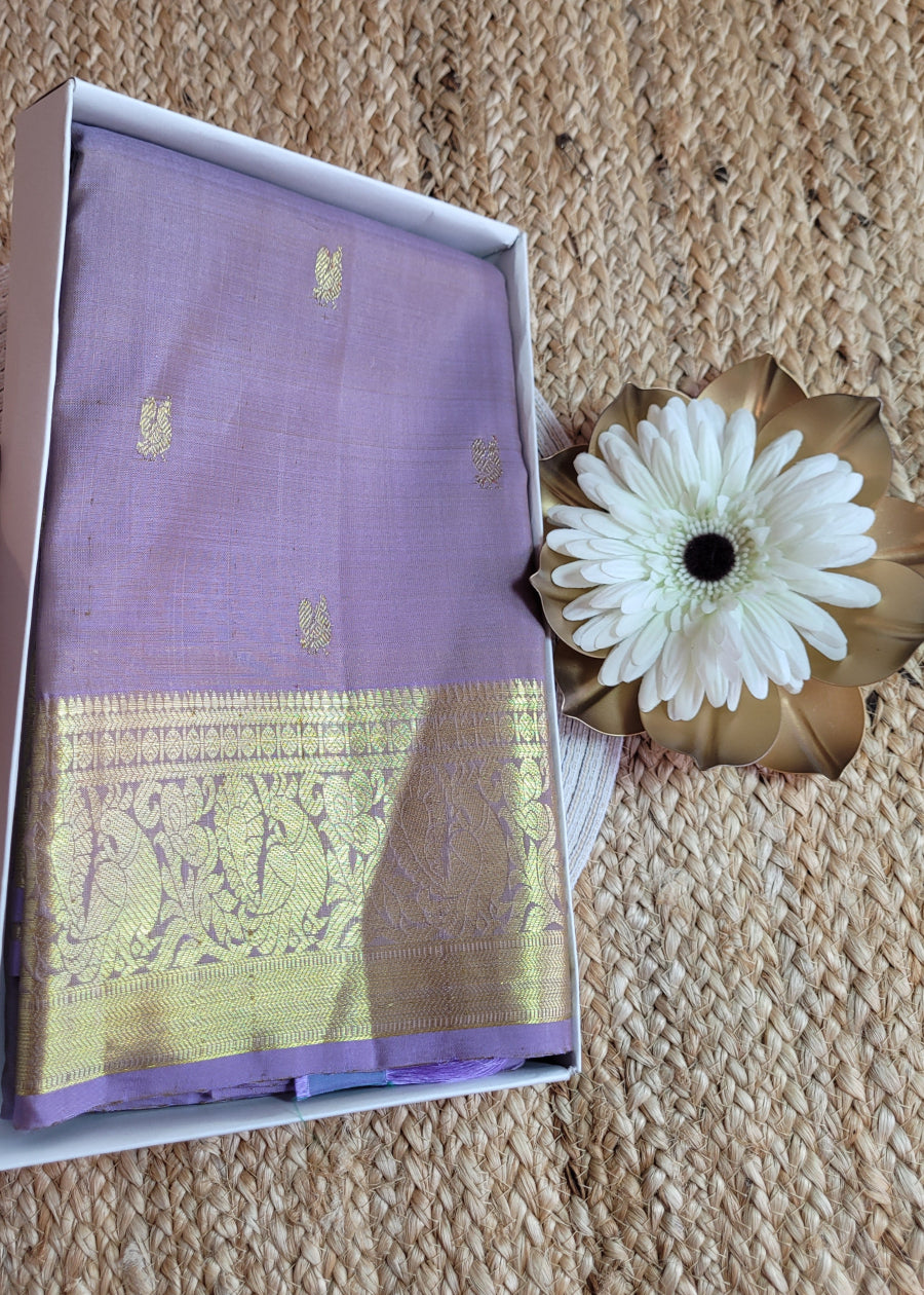 Light Violet Kanchipuram  Silk Saree - TN
