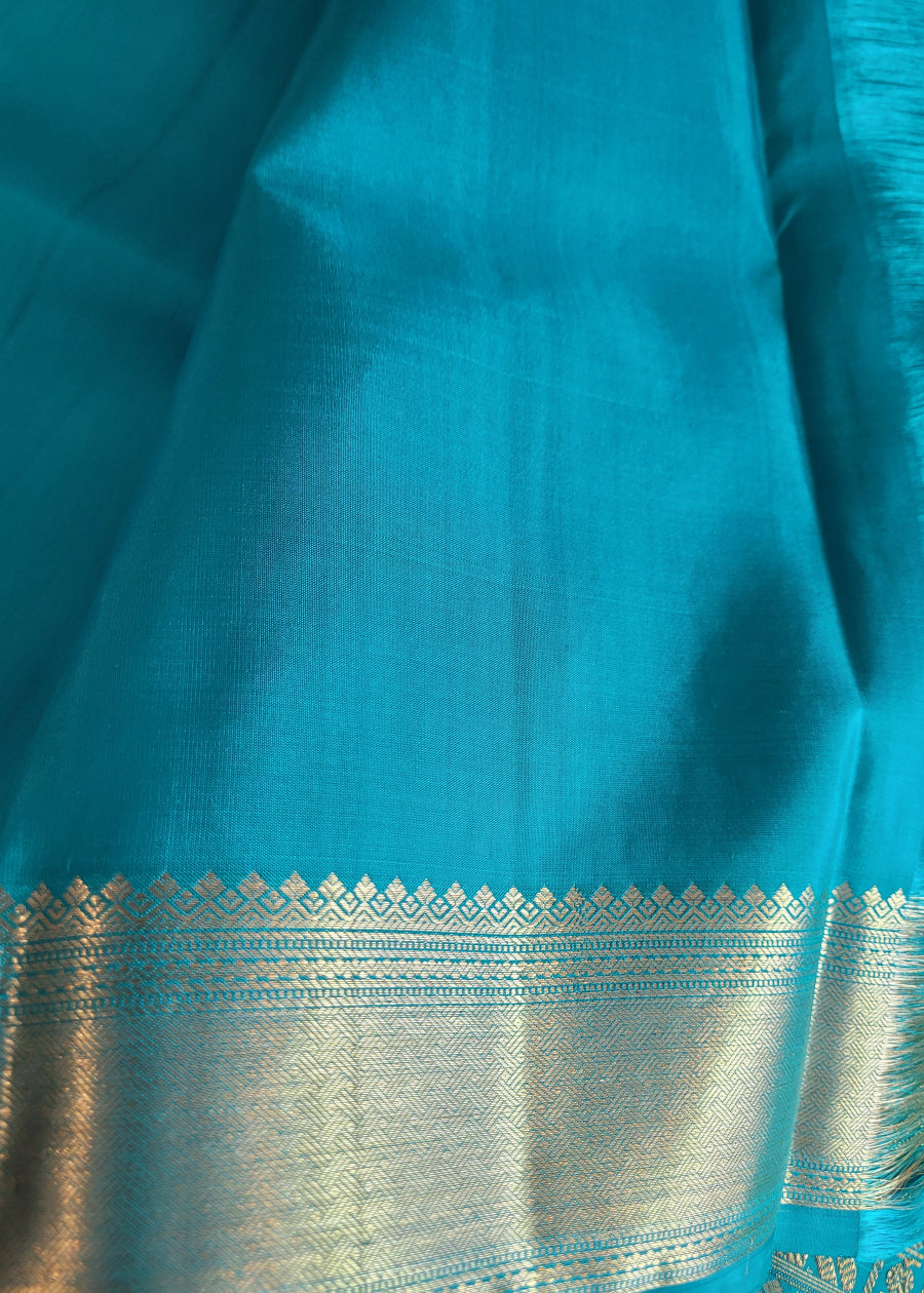 Sea Green Pure Kanchipuram  Silk Saree - TN